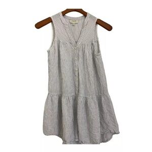 Koch Womens Layered Sleeveless Top Lightweight, White Top With Black Thin Strips